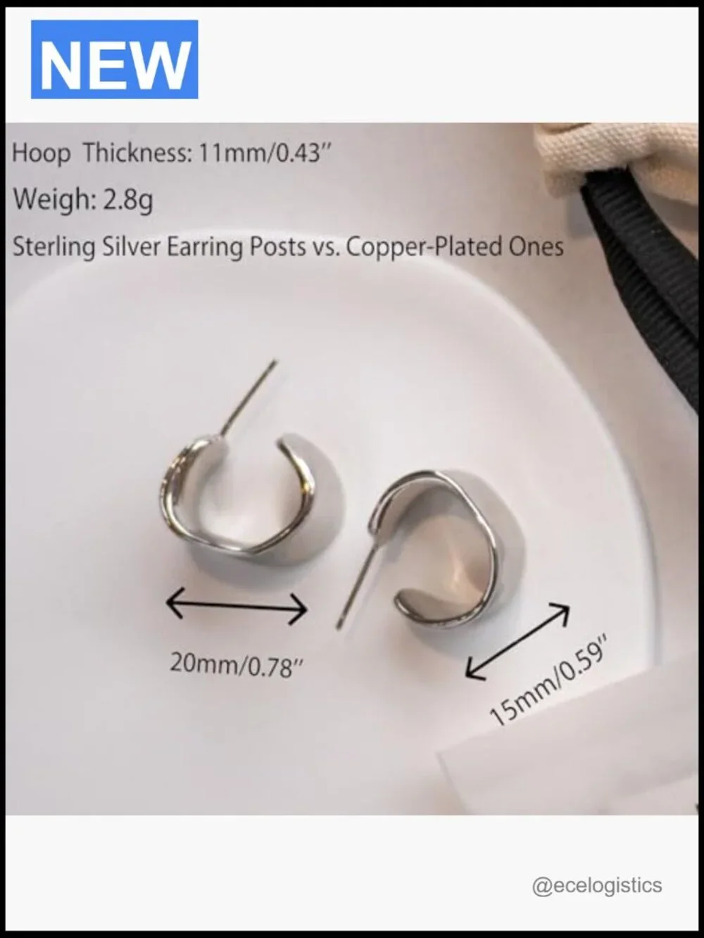 Chunky Sterling Silver Hoop Earrings